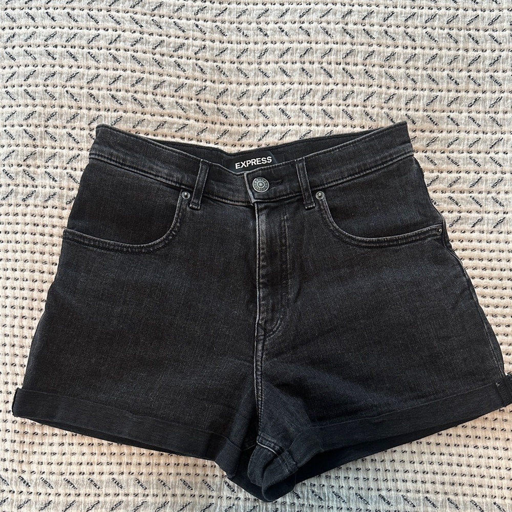 Express High Rise Mom Jean Shorts